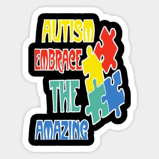 Autism Awareness T-ShirtAutism Amazing Cute Funny Colorful Shirt Pride Autistic Adhd Aspergers Down Syndrome Cute Funny Motivational Inspirational Gift Idea T Sticker